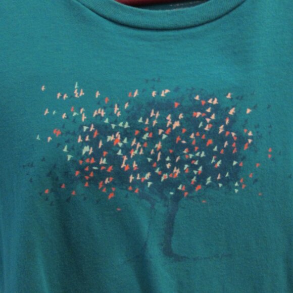The North Face Teal Cotton Tree and Birds Tee Large - Picture 11 of 11